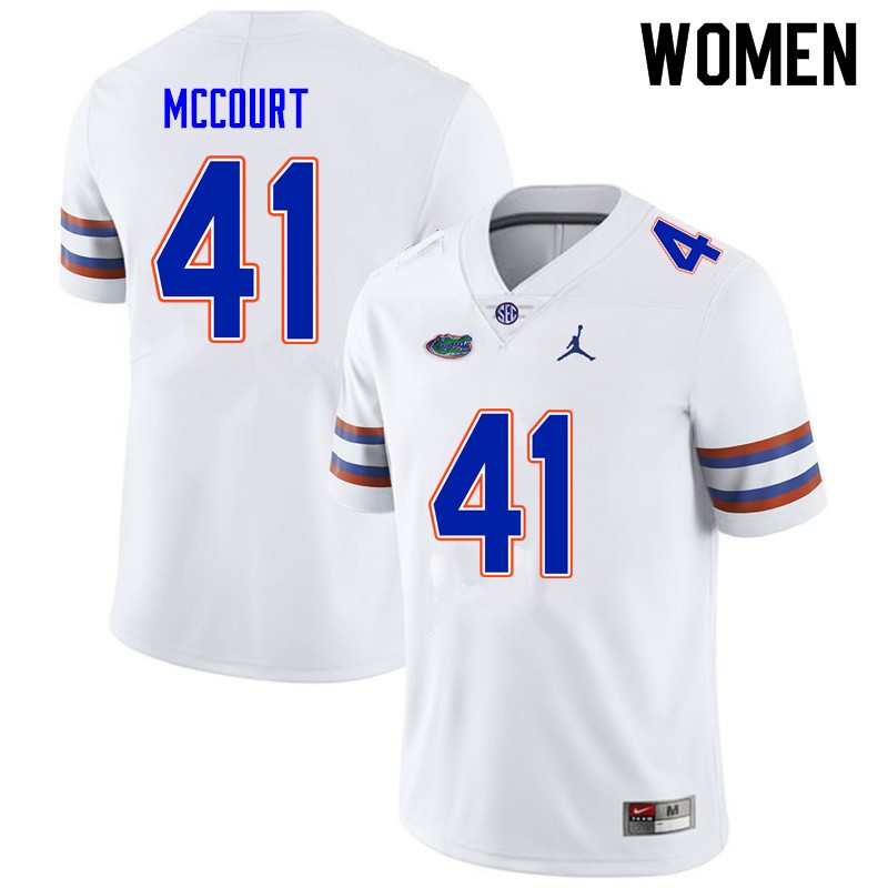 Women's NCAA Florida Gators Alex McCourt #41 Stitched Authentic Nike White College Football Jersey CJW1365SN